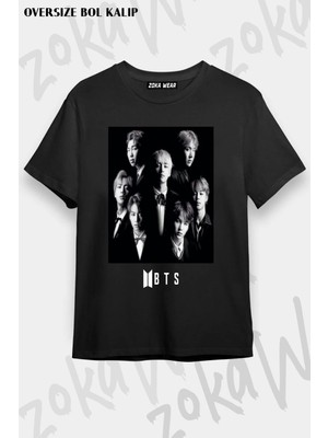 Unisex Oversize Kalıp Band Bts Tasarım Baskılı Tshirt