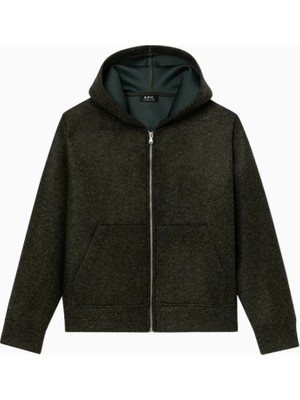 A.p.c Alvin Unisex Koyu Yeşil Lüks Neopren Kapüşonlu