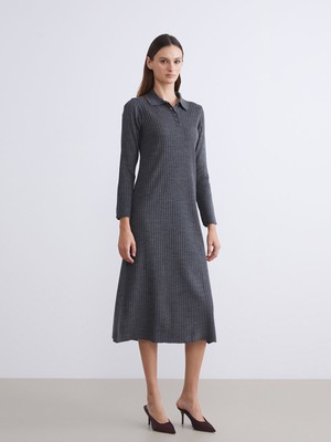 Lc Waikiki Yeni Sezon Polo Yaka Fitilli Triko Elbise