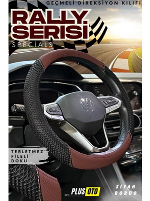 Ferno Rally Serisi Geçmeli Oto Direksiyon Kılıfı Özel Fileli Terletmez Doku ve Delikli Deri Araba Aksesuar