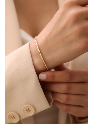 Yavuz Kuyumculuk 14 Ayar Altın Oval Külçe Bileklik