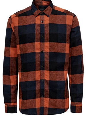Only & Sons Onsgudmund Ls 3t Check Shırt Noos Erkek Kırmızı Uk Gömlek - 22020301