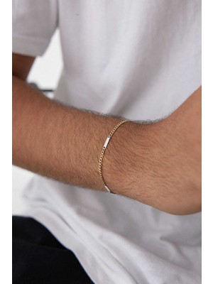 Yavuz Kuyumculuk 14 Ayar Altın Gurmet Plakalı Bileklik