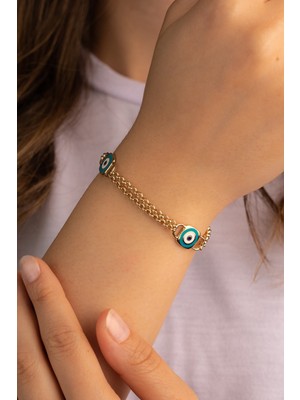 Yavuz Kuyumculuk Altın Mineli Nazar Boncuklu Bileklik