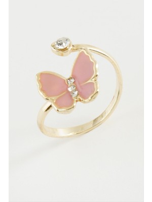 Bijuteri Net Kelebek Taşlı Mineli Yüzük Küçük