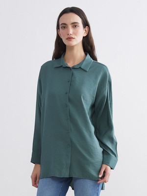 Lc Waikiki Yeni Sezon Oversize Modal Karışımlı Kadın Gömlek Tunik