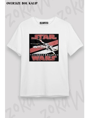 Unisex Oversize Kalıp Starwars Eski Tasarım Baskılı Tshirt