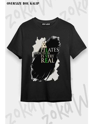 Unisex Oversize Kalıp Pilates Love Tasarım Baskılı Tshirt