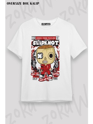 Unisex Oversize Kalıp Corey Taylor Slipknot Isimli Tasarım Baskılı Tshirt