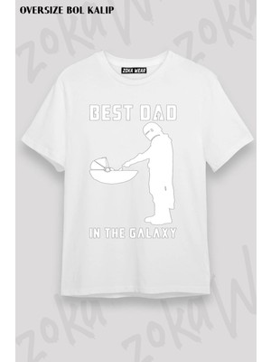 Unisex Oversize Kalıp Best Dad Star Wars Tasarım Baskılı Tshirt