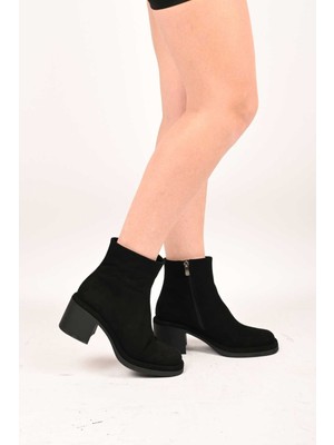 Bestello Bağcıksız Fermuarlı Termo Taban Hakiki Deri Topuklu Bot 336-1231 Kadın Bot