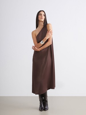 Lc Waikiki Yeni Sezon Tek Omuz Saten Elbise