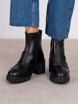 Ece'nin Butiği Vanya Siyah Hakiki Deri Kadın Bot