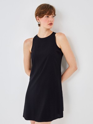 Lc Waikiki Yeni Sezon Kadın Bisiklet Yaka Düz Elbise