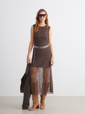 Lc Waikiki Yeni Sezon Bisiklet Yaka Dantelli Elbise