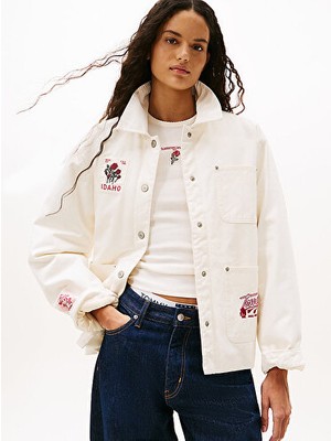 Tommy Hilfiger Kadın Antik Beyaz Overshirt Ceket