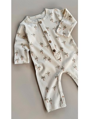 Cigit Baskılı Tulum 0-3 Yaş Palmiye Desen