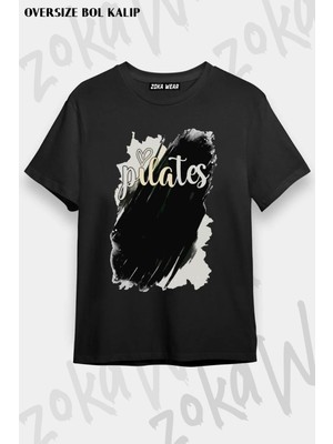 Unisex Oversize Kalıp Pilates Özel Tasarım Baskılı Tshirt