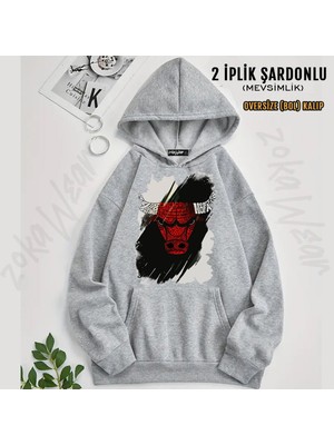 Chicago Bulls Özel Tasarım Baskılı Kapüşonlu Sweatshirt (2 Iplik)
