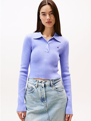Tommy Hilfiger Kadın Mor Pullover Kazak