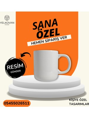 Kişiselleştirilebilir Geniş Kulplu Porselen Bardak Rahat Tasarım | Yelkovanstudio
