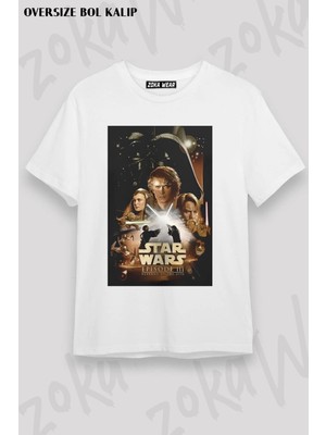 Unisex Oversize Kalıp Star Wars (Dart Vader) 2 X2 Tasarım Baskılı Tshirt