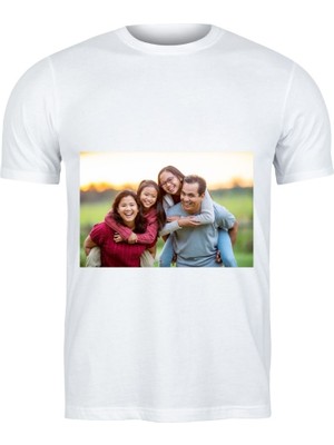 Hediye Vakti Kişiye Özel Fotoğraf Baskılı Tişört - Kendi Fotoğrafınla Beyaz Unisex Tişört
