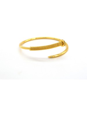 Ferizz Çelik Kelepçe Altın Kaplama Kadın Çivi Model BLZ-611