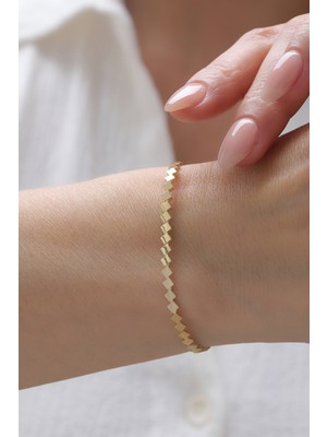 Yavuz Kuyumculuk 14 Ayar Altın Baklava Desenli Bileklik