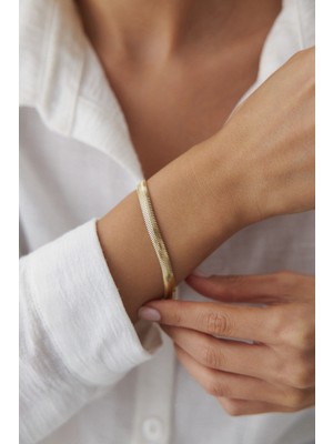 Yavuz Kuyumculuk 14 Ayar Altın Balık Sırtı Kalın Bileklik