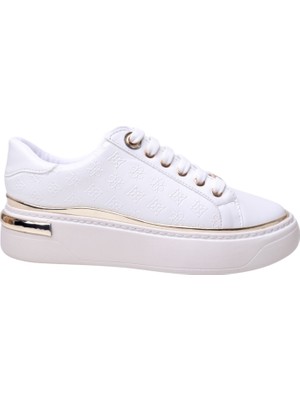 Kuum K732559 Günlük Floter Şık Deri Kadın Ayakkabı Beyaz