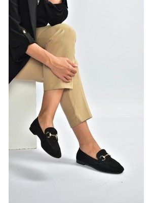 Fox Shoes V250017002 Siyah Süet Günlük Kadın Ayakkabı