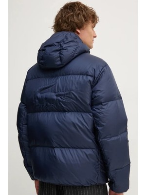 Lacoste Relaxed Fit Down Fill Jacket Kaztüyü Dolgu Sabit Kapüşonlu Lacivert Mont