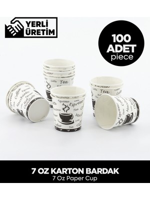 7 Oz Karton Bardak - 100 Adet
