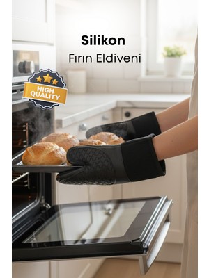Grimor Life Silikon Yanmaz Yapışmaz Isı Geçirmez Fırın Eldiveni-Isıya Dayanıklı-KARMA RENK