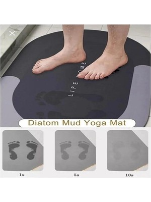 Dynamic Tech Sihirli A+Kalite Uzun Ömürlü Su Emici 3,5 mm 40X60 Bathroom Banyo Aksesuarı Oval Paspas