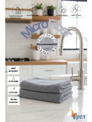 Vipex 2 Adet Efsane Temizlik 40X60 380 Gsm Mikrofiber Temizlik Bezi