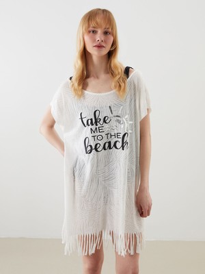 Lc Waikiki Yeni Sezon Kayık Yaka Kadın Plaj Elbisesi