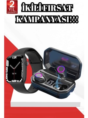 Ceylan Adam 2025 Model Akıllı Saat ve Bluetooth Kulaklık 5.0 Bluetooth Bağlantılı Dokunmatik Ekran