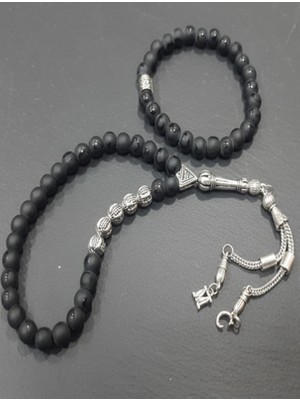 Hisar Center Kişiye Özelkutulu Ayyıldızbaskılı Oniks Tesbih Vebileklik Seti