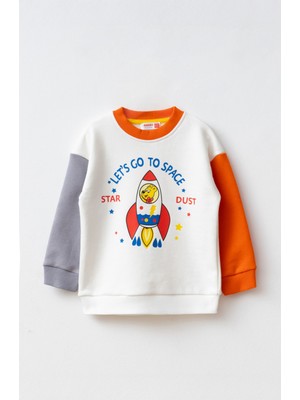 Haribo Çocuk Baskılı Sweatshirt Turuncu SW302