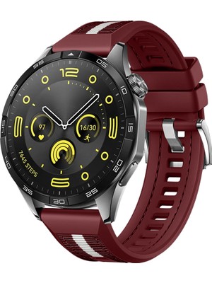 Sneezy Huawei Watch Gt4 46MM Ile Uyumlu Sportstripe Örgü Desen Metal Tokalı Silikon Akıllı Saat Kordonu