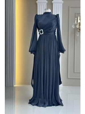 Amine Hüma Hira Abiye Elbise Siyah