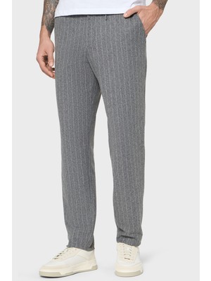 Boss Yün Karışımlı Tapered Fit Normal Bel Düz Paça Çizgili Pantolon Erkek Pantolon 50551518 030