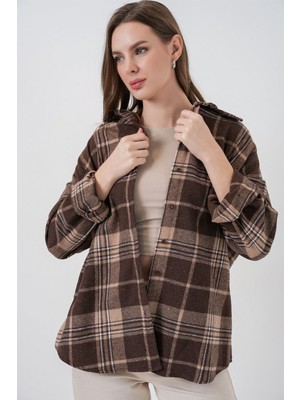 Hiccup Kadın Bdart Regular Fit Oduncu Gömlek Mocha Kahvesi