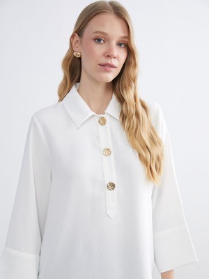 Lc Waikiki Yeni Sezon Gömlek Yaka Oversize Kadın Tunik