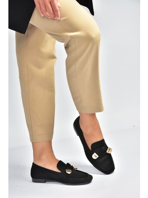 Fox Shoes V250017402 Siyah Süet Günlük Kadın Ayakkabı