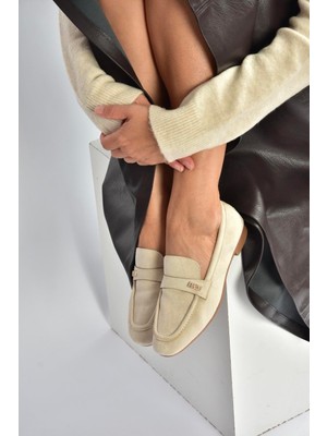 Fox Shoes V250017502 Bej Süet Günlük Kadın Ayakkabı