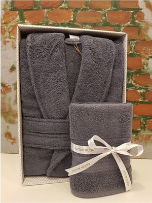 Özdilek Colourist Şalyaka Bornoz + Baş Havlusu - Antrasit