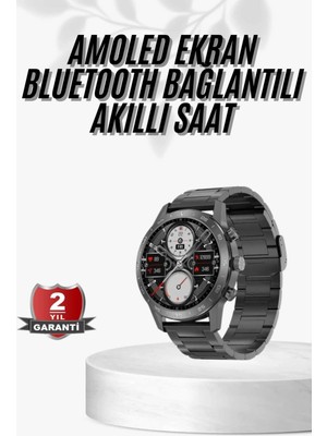 Ceylan Adam Erkeklere Özel Akıllı Saat Çelik Kordon Bluetooth Bağlantılı Ios ve Android Uyumlu